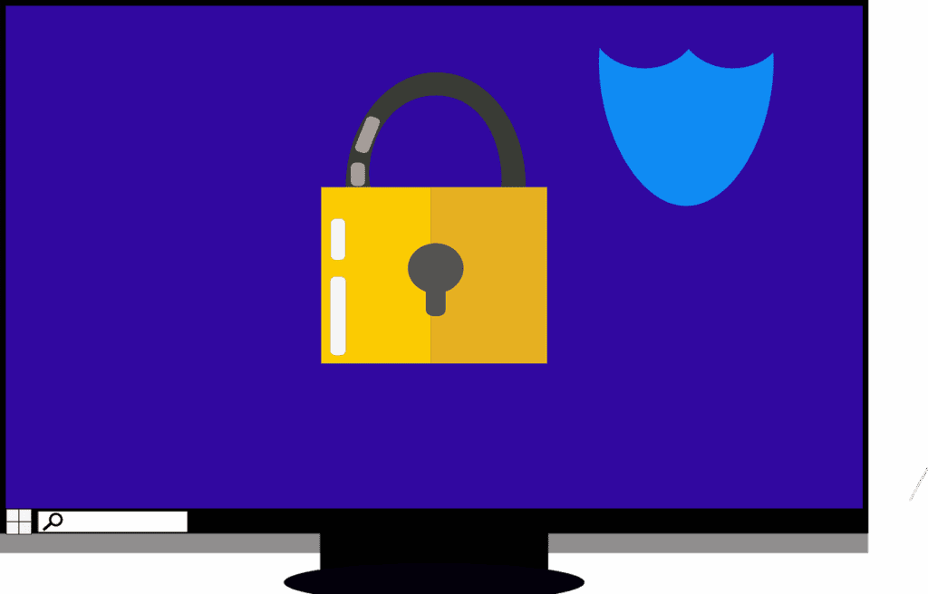 Free secure computer protect computer vector